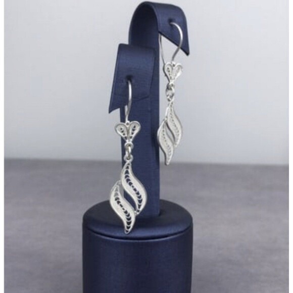 925 Sterling Silver Turkish Filigree Earing for Women, NEW,HandmadeGift - Picture 5 of 5